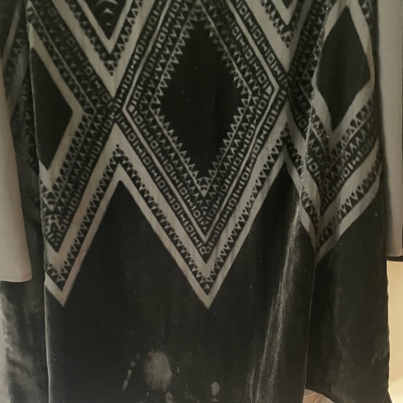 Express Black Velvet Burnout with Deep V-Back - Picture 3 of 8